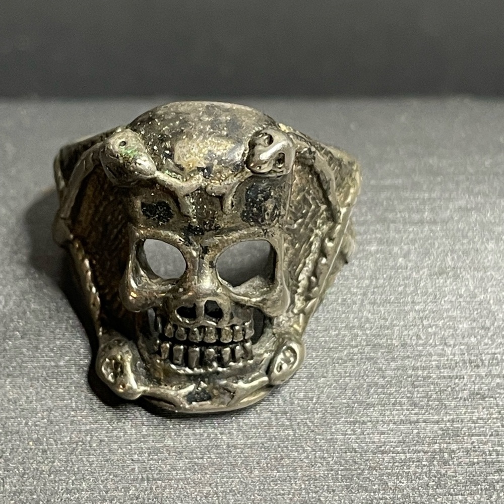 G & S 1980’s Skull & Rattlesnake Ring Size 10 Men’s Genuine G&S Vntg 9.7g Heavy